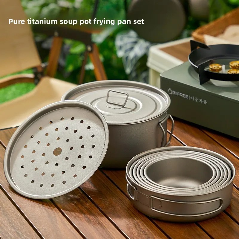 Conjunto de panela de titânio  - Camping Lightweight Cooking Pot avaliação e preço