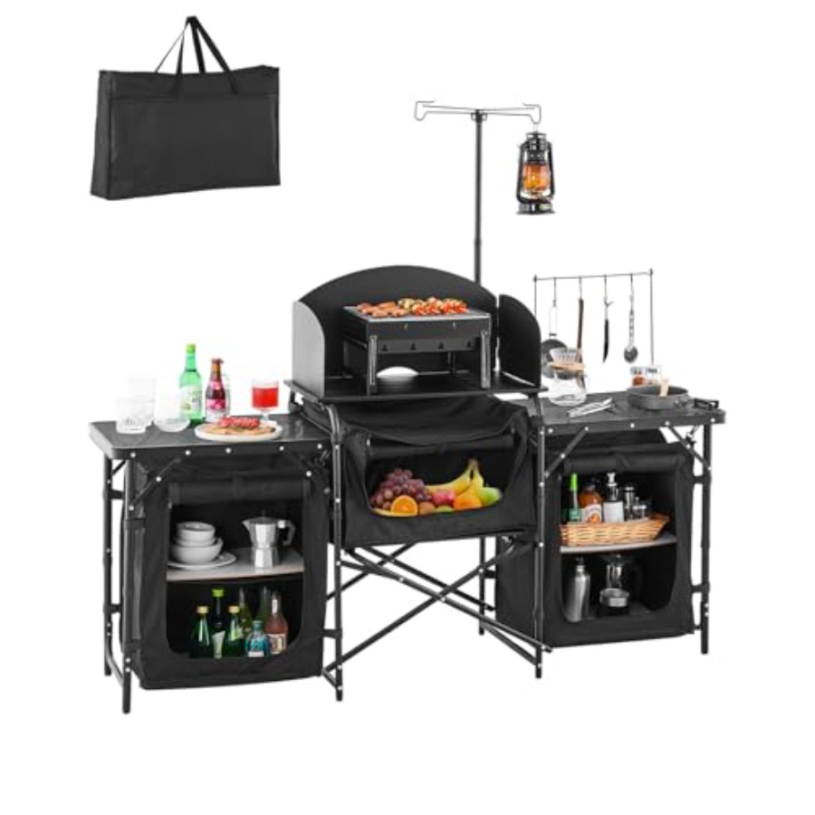 Mesa de Cozinha para Camping,  - Camping Cooking Cupboard avaliação e preço