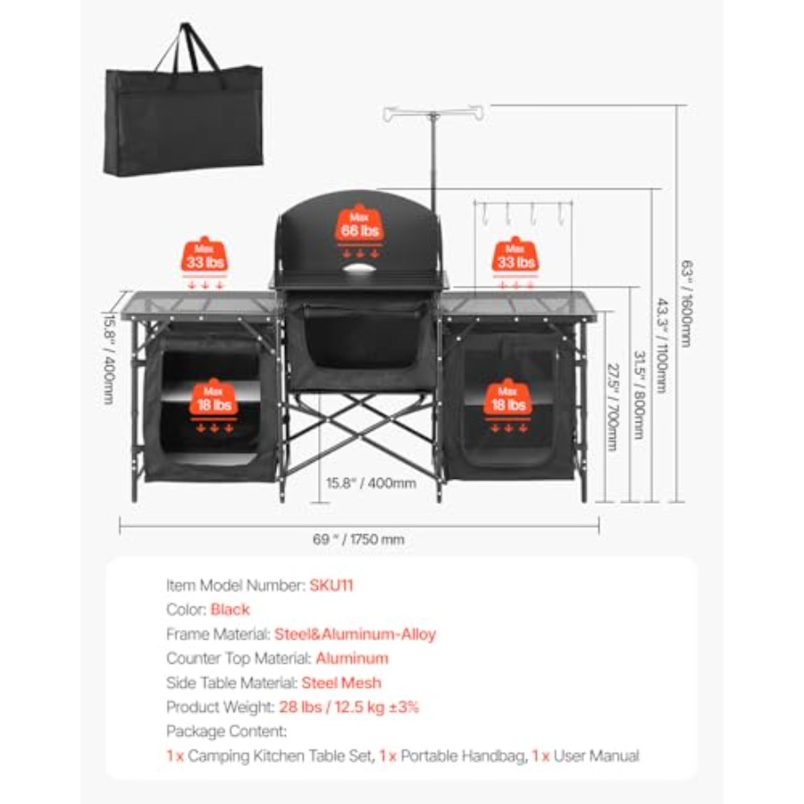 Mesa de Cozinha para Camping,  - Camping Cooking Cupboard avaliação e preço