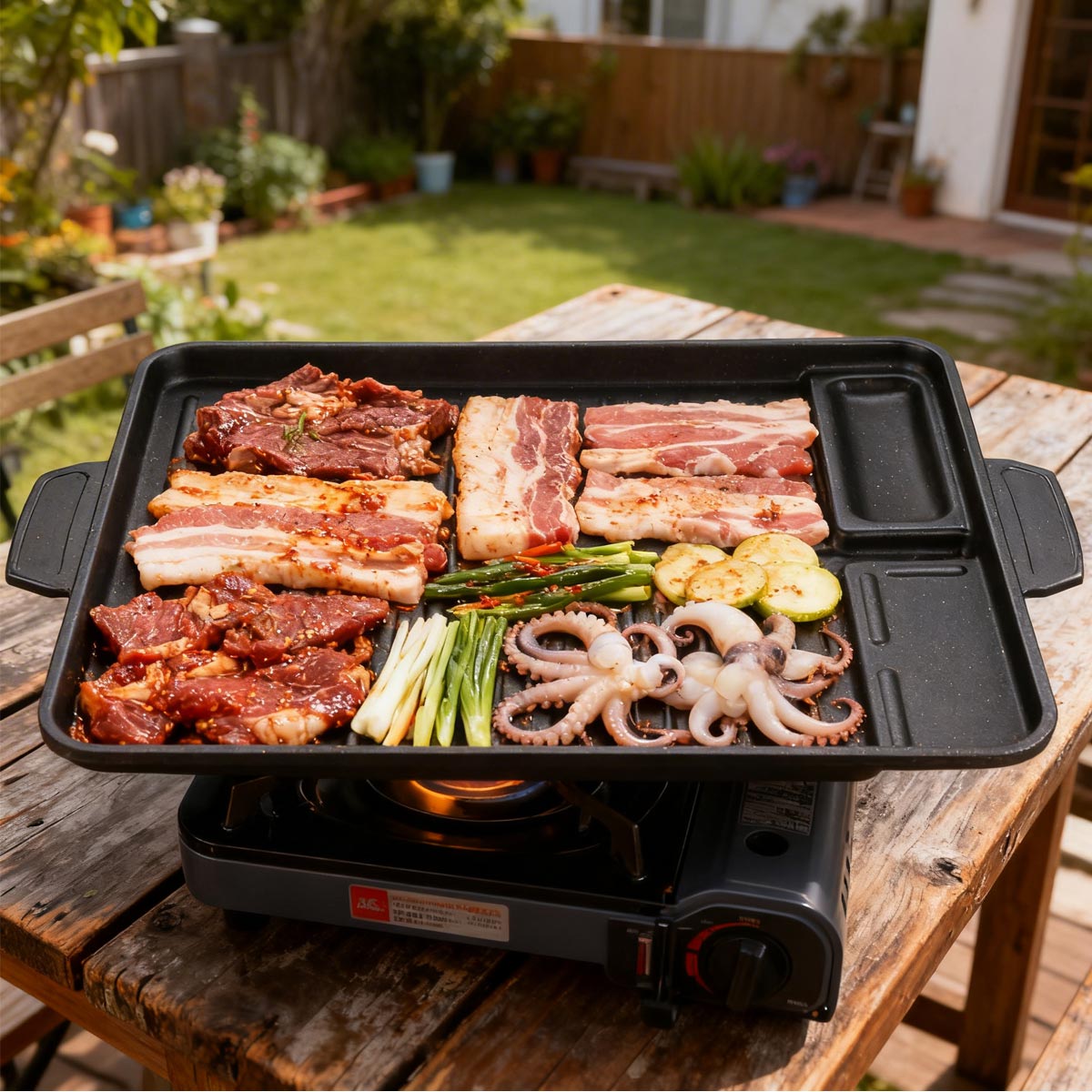 Chapa de Grelhar Coreana para  - Camping Cooking Cupboard avaliação e preço