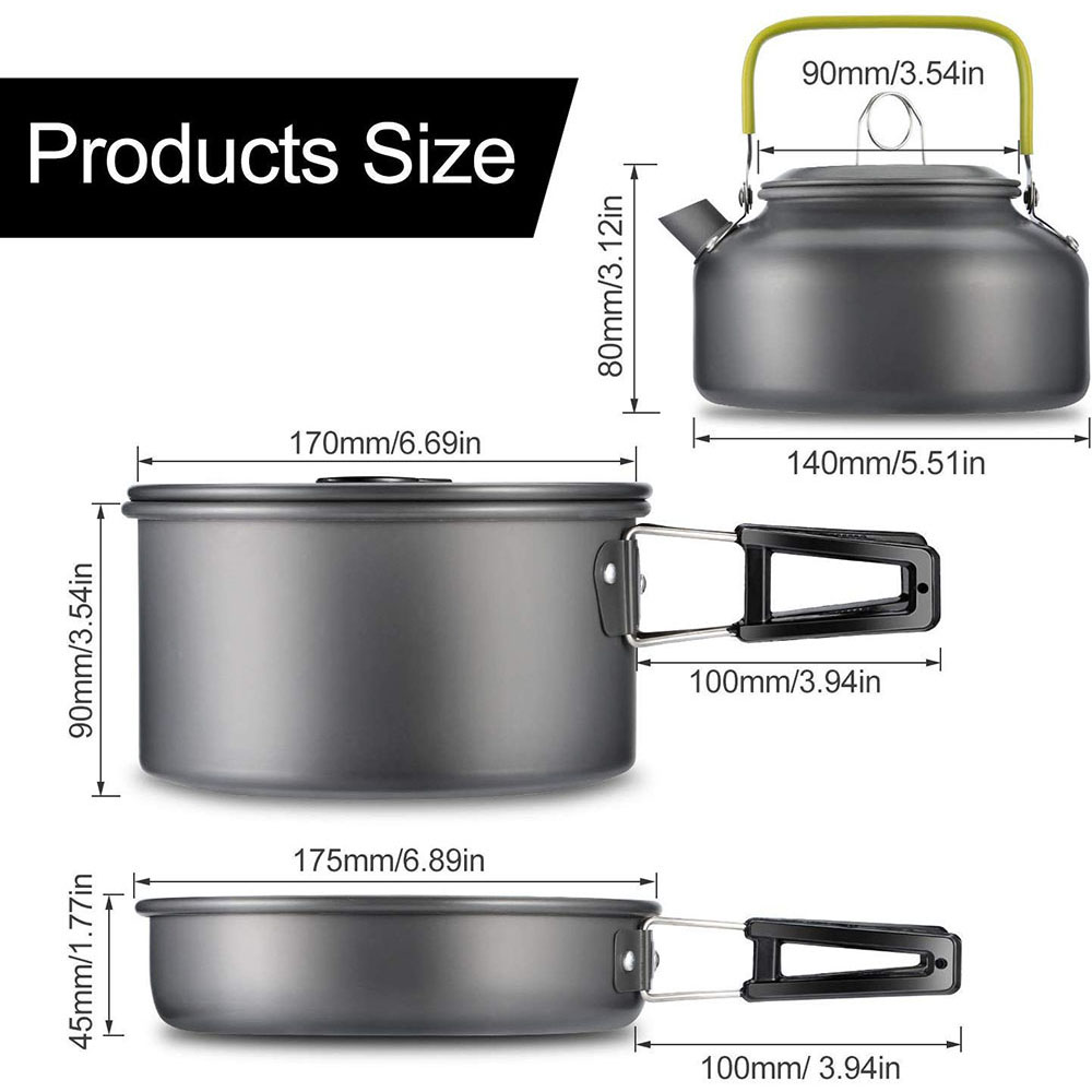 Conjunto de Utensílios de Cozi - Camping Cooking Pot Set avaliação e preço