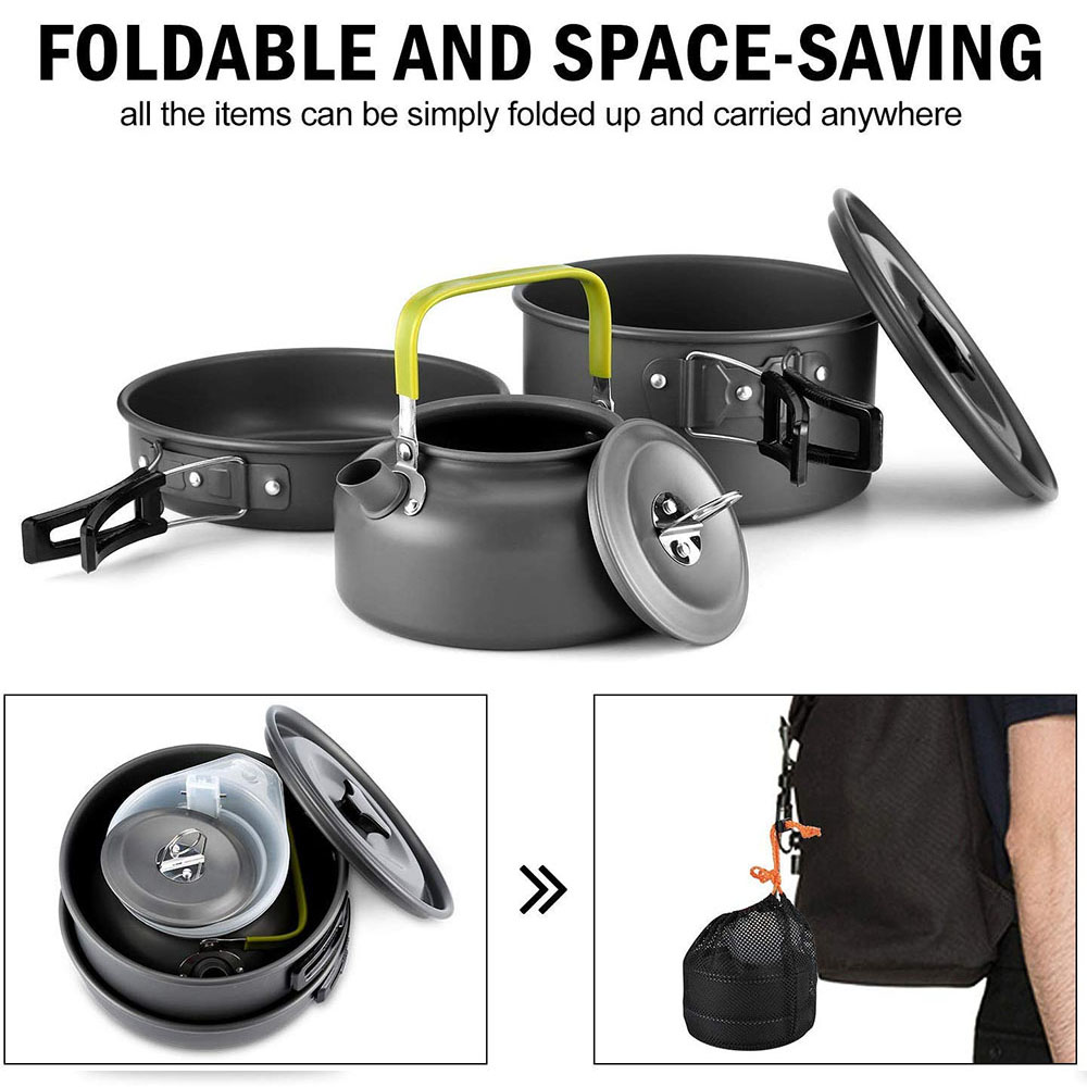 Conjunto de Utensílios de Cozi - Camping Cooking Pot Set avaliação e preço
