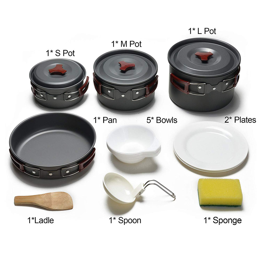 Kit de panelas para acampament - Camping Lightweight Cooking Pot avaliação e preço